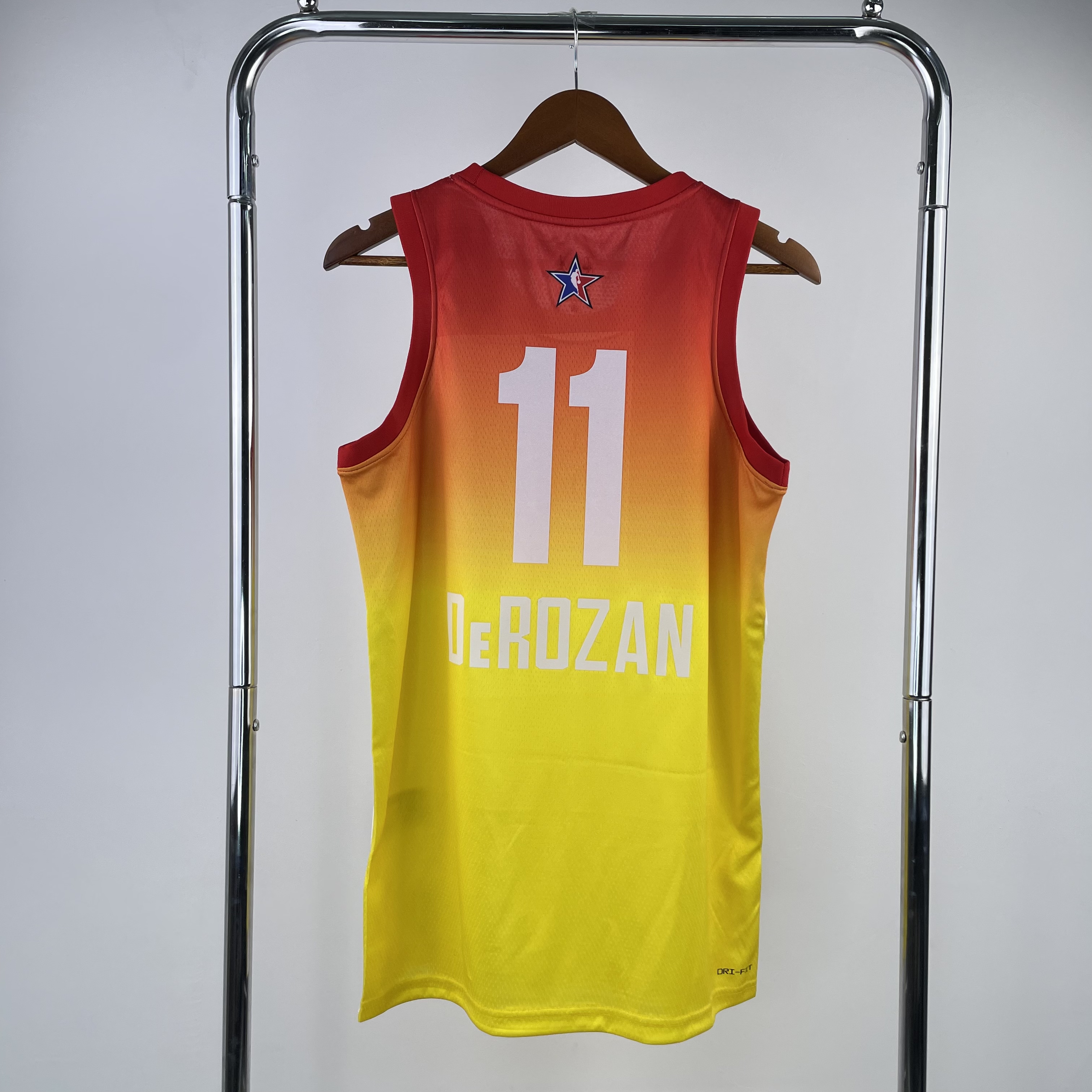 Men Chicago Bulls #11 Derozan Yellow All Star Jordan style Seasons 2023 NBA Jersey